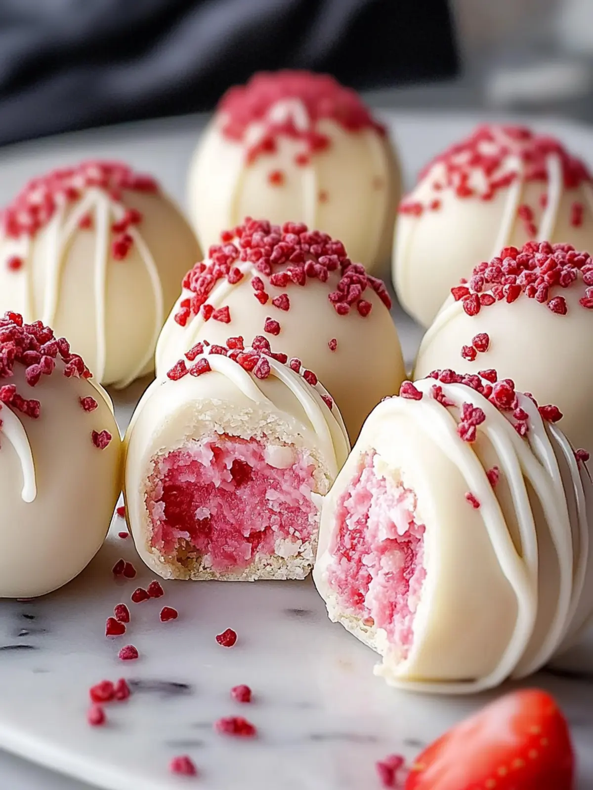 No-Bake Strawberry Cheesecake Truffle Balls for Sweet Moments 5 Strawberry Cheesecake Truffle Balls