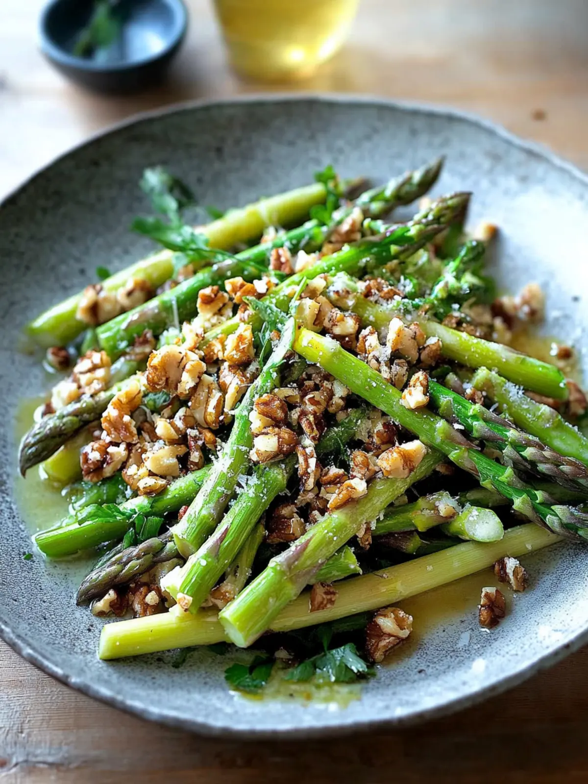Raw Asparagus Salad with Walnuts & Parmesan
