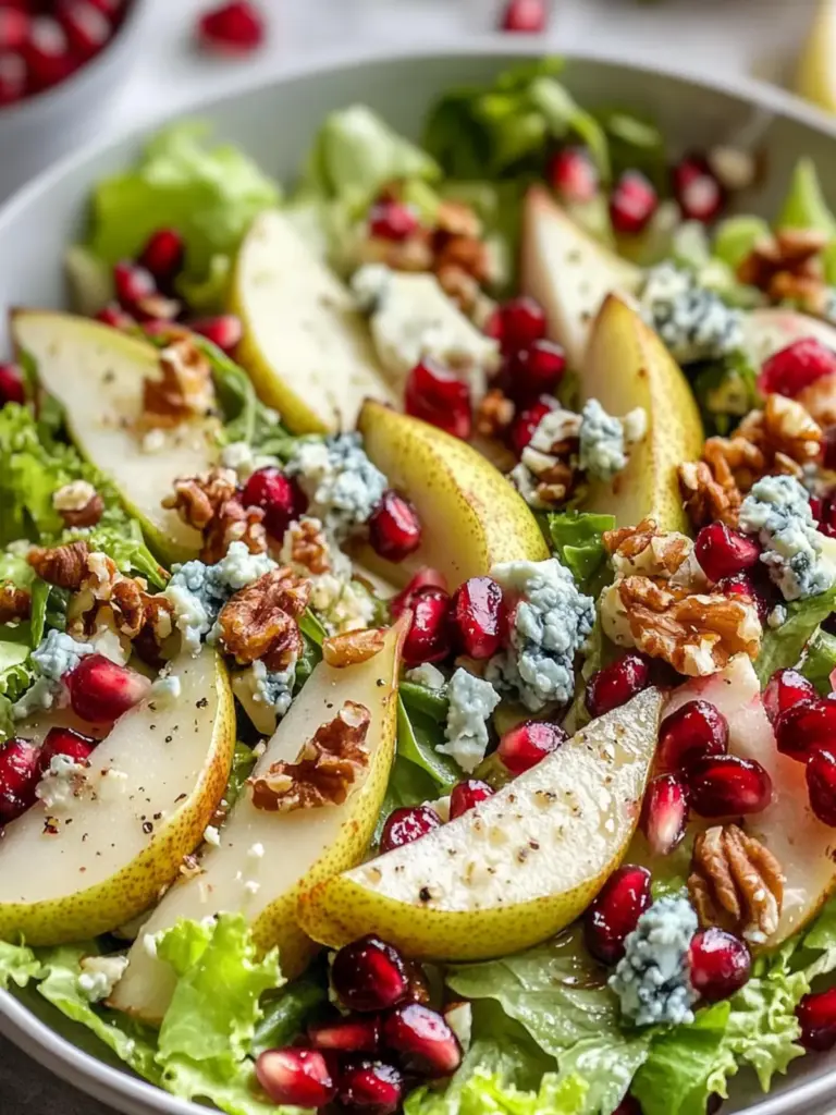 Pear, Pomegranate and Blue Cheese Salad