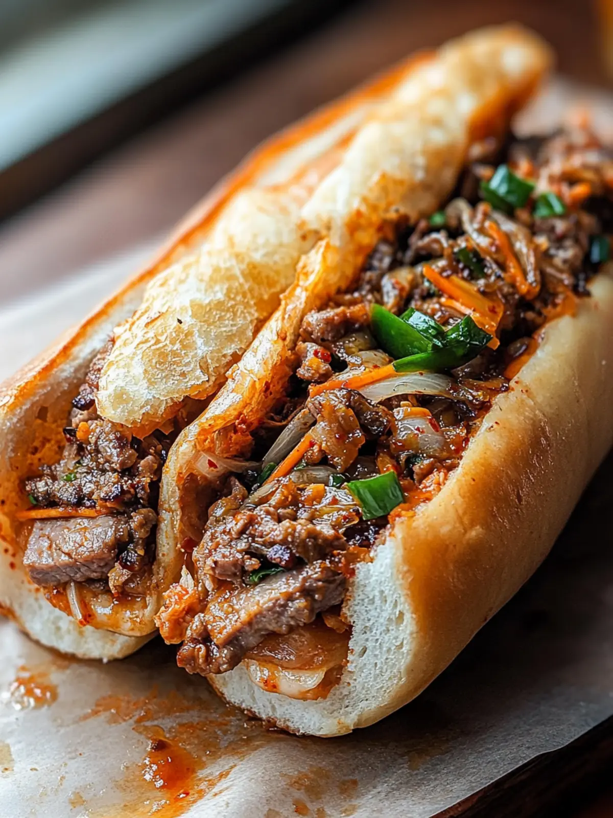 Korean-Inspired Kimchi Bulgogi Cheesesteak