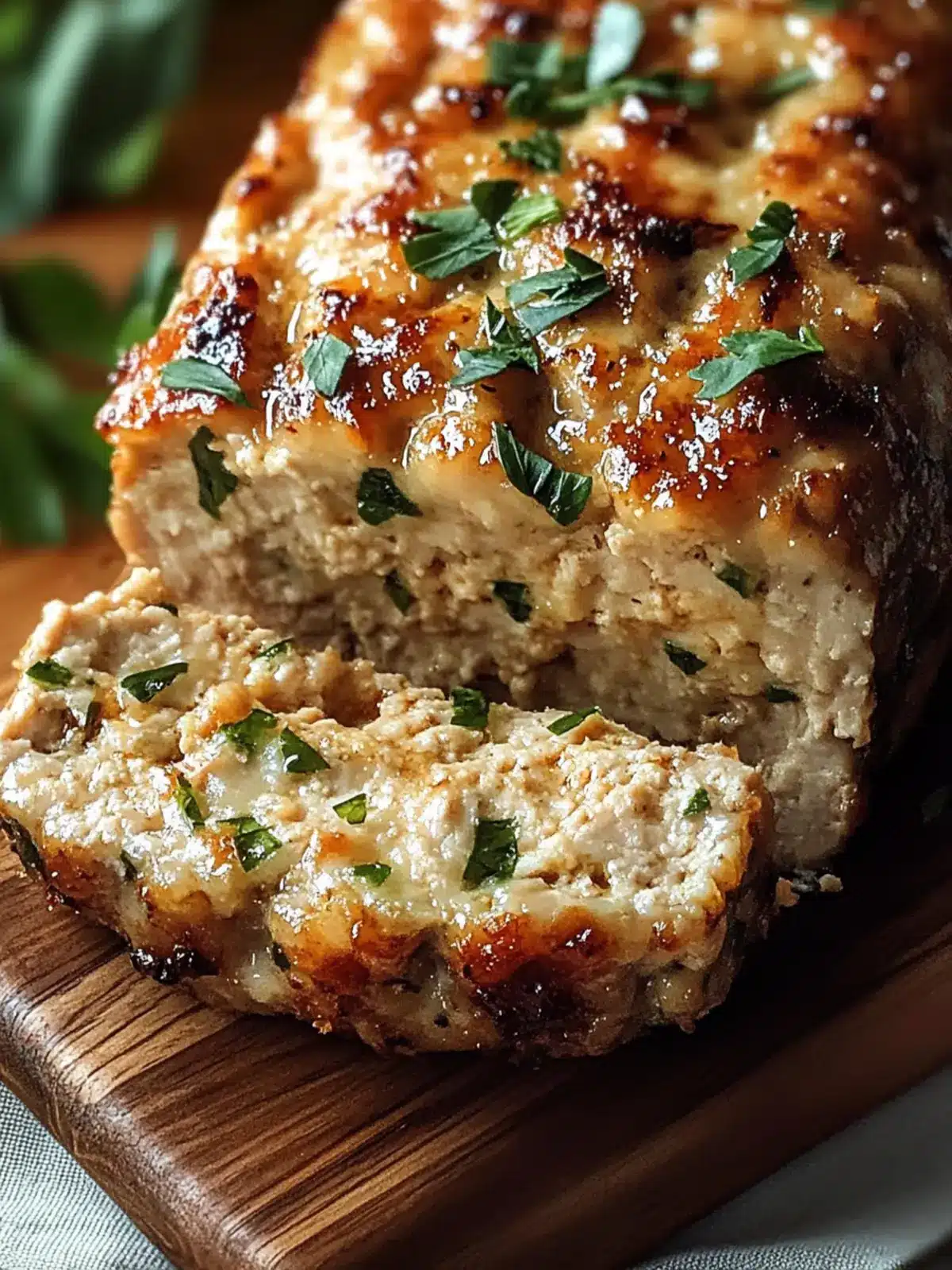 Juicy Garlic Parmesan Chicken Meatloaf