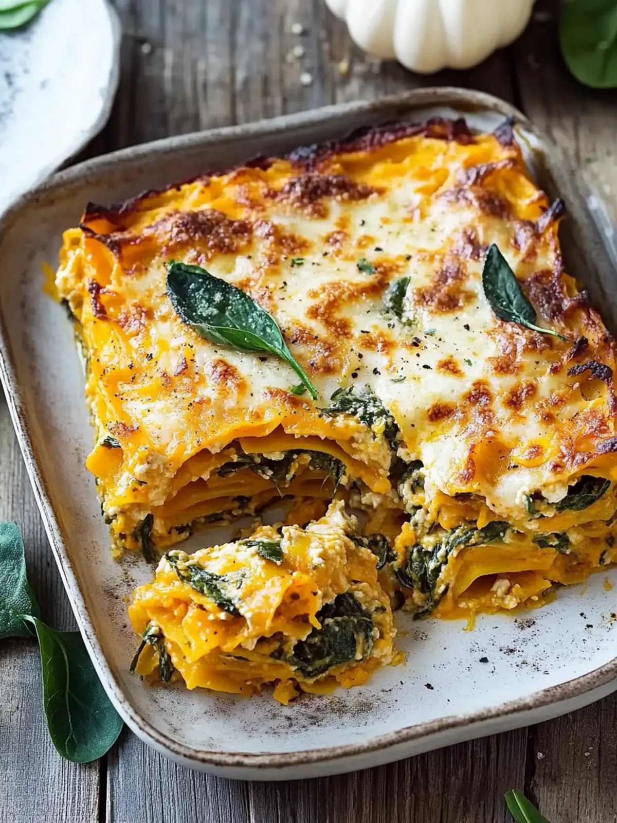Butternut Squash And Spinach Lasagna