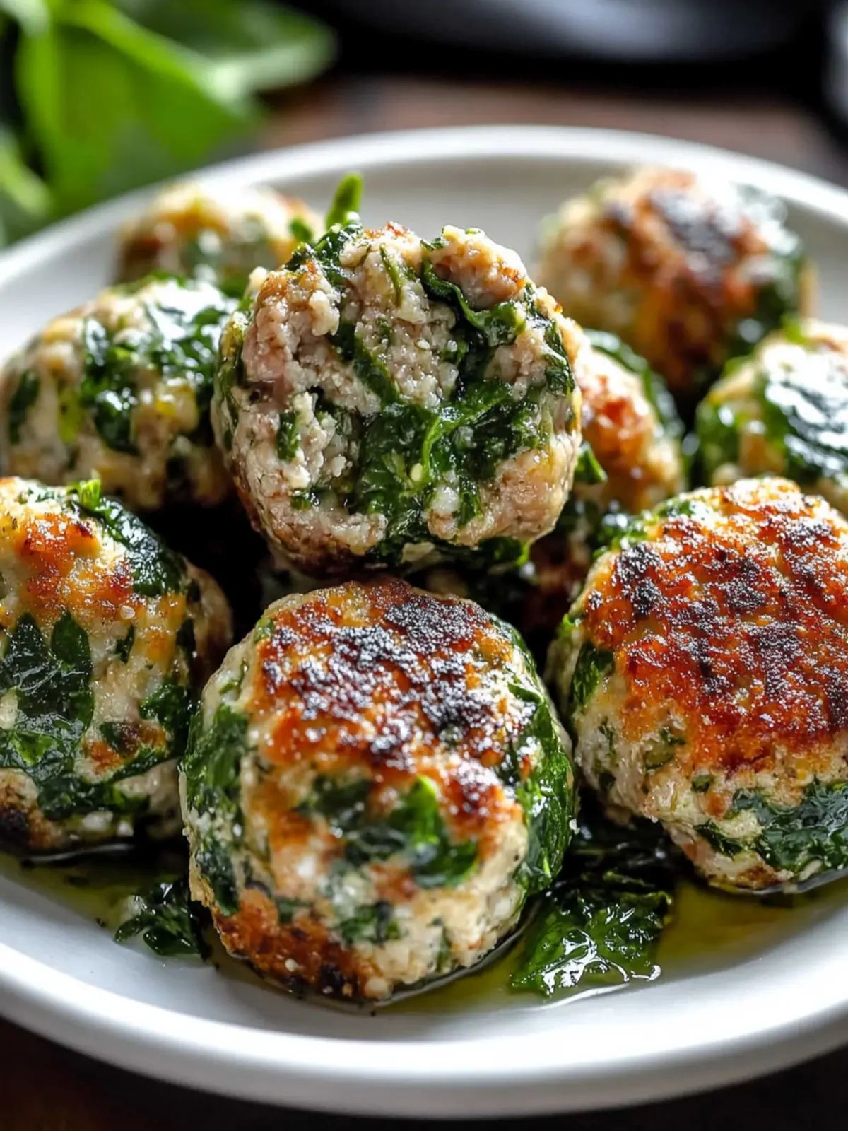 Spinach Garlic Meatballs