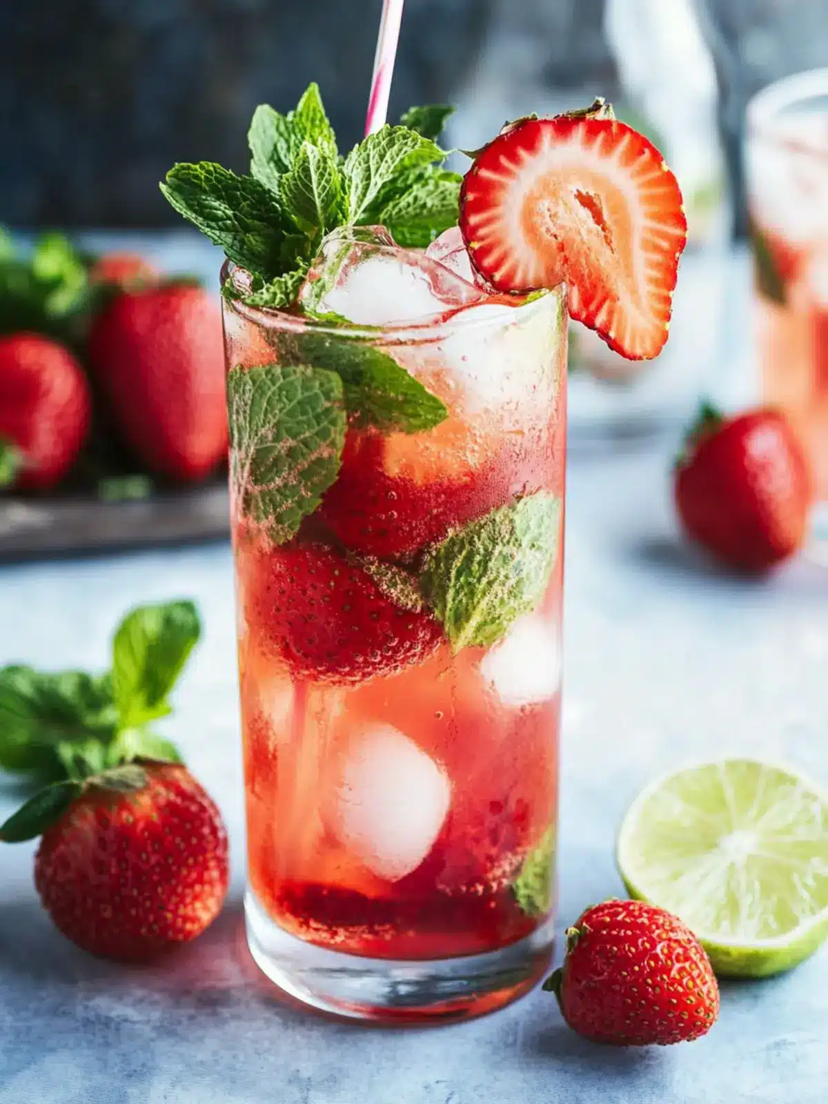 Strawberry Mojito Recipe with Fresh Strawberries!