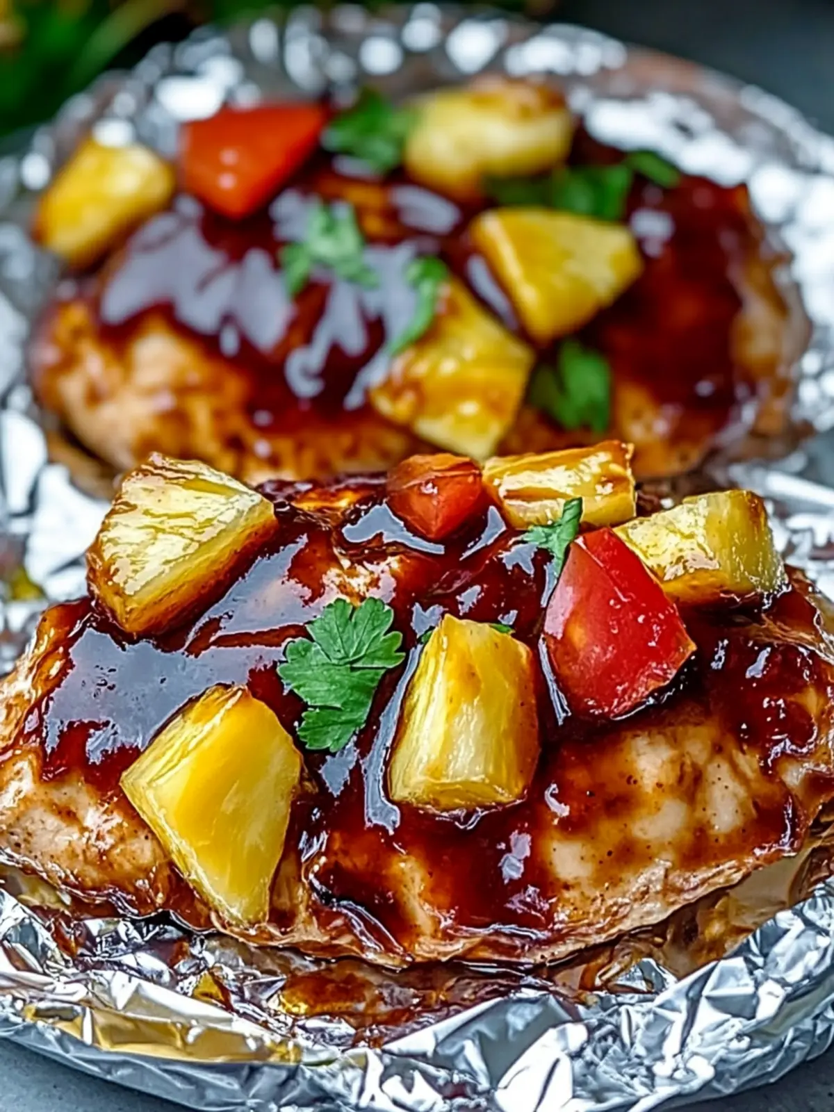 Savory Hawaiian BBQ Chicken Pineapple Foil Packets Made Easy 4 Hawaiian BBQ Chicken Pineapple Foil Packets