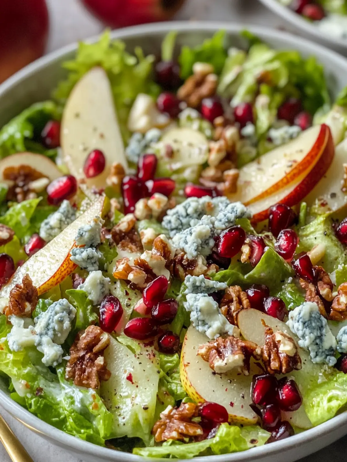 Pear, Pomegranate and Blue Cheese Salad