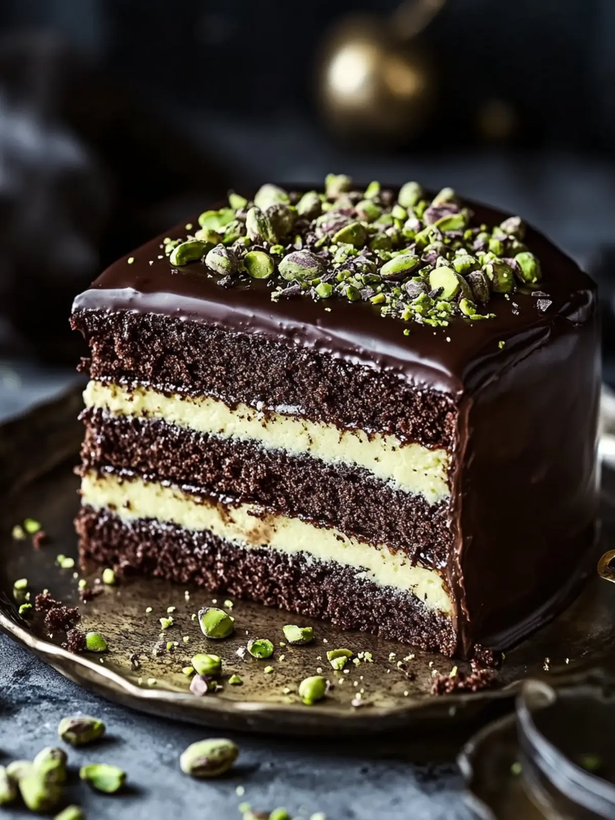 Dubai Chocolate Pistachio Bar Cake