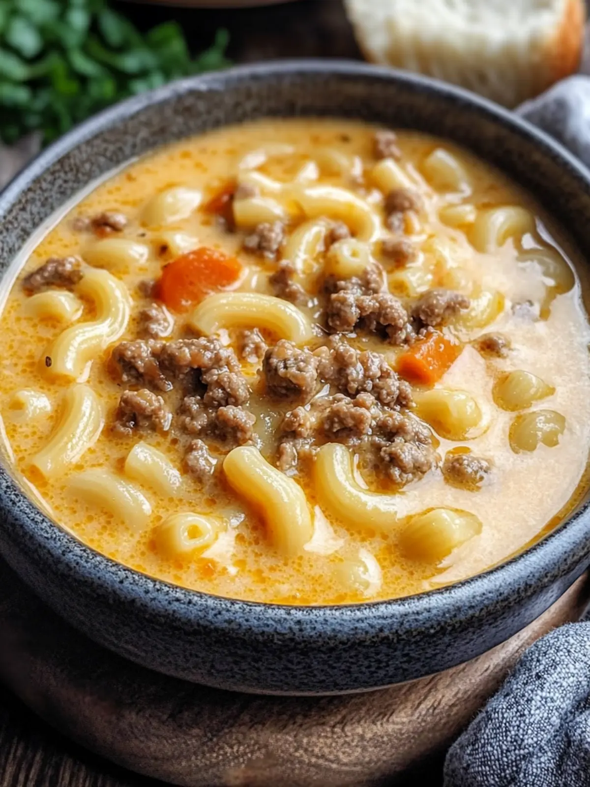 Cozy Cheeseburger Macaroni Soup: A Family Favorite One-Pot Meal 2 Cozy Cheeseburger Macaroni Soup