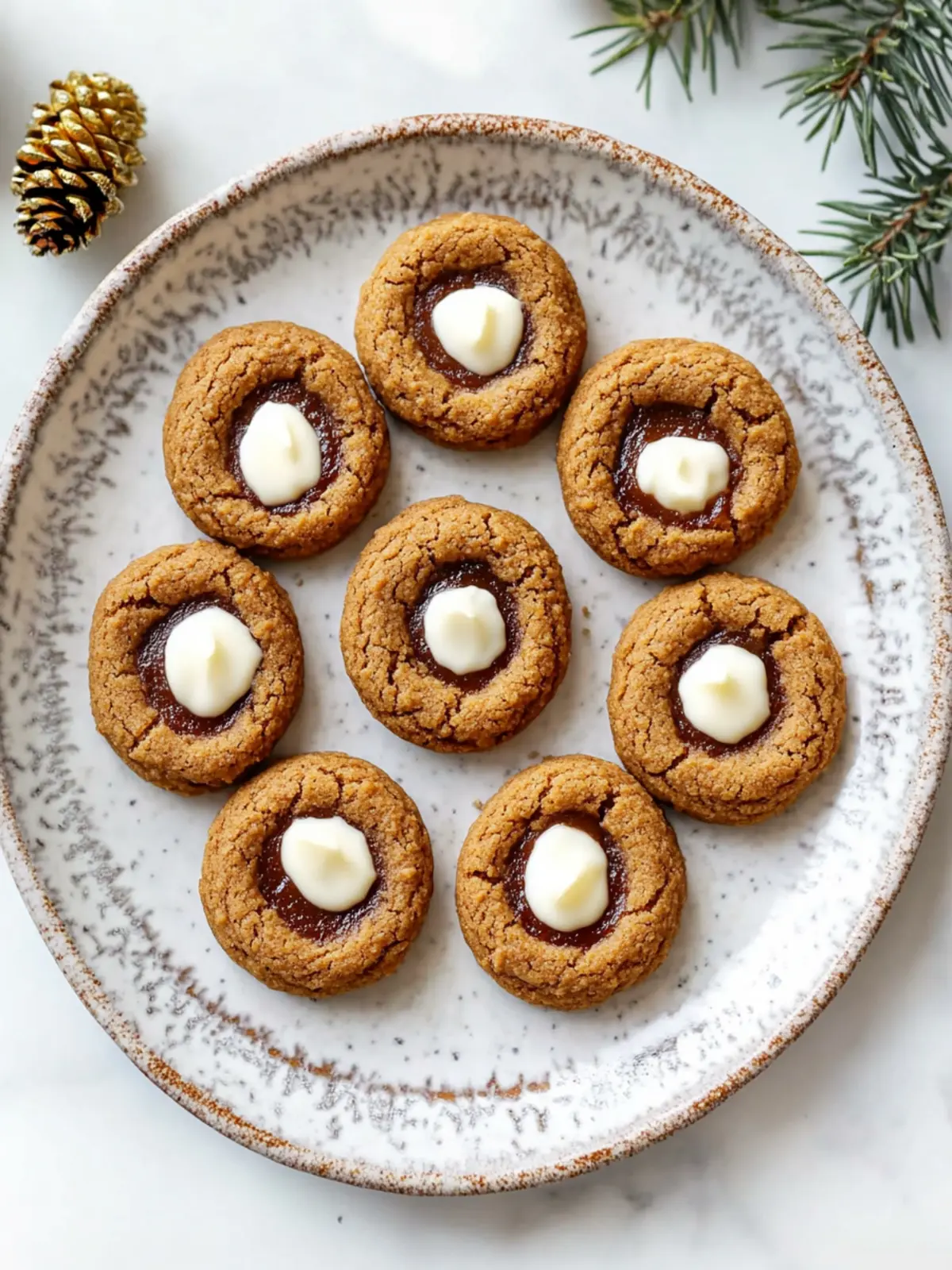 Keto Gingerbread Thumbprint Cookies