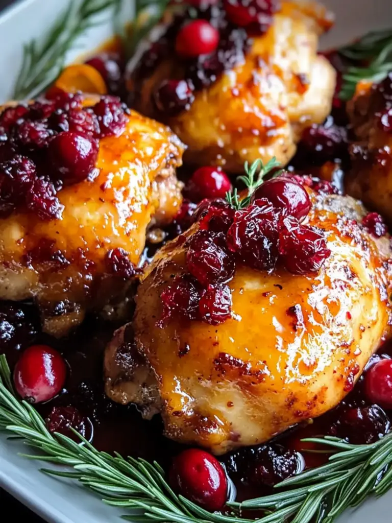 Baked Orange Cranberry Chicken Thighs