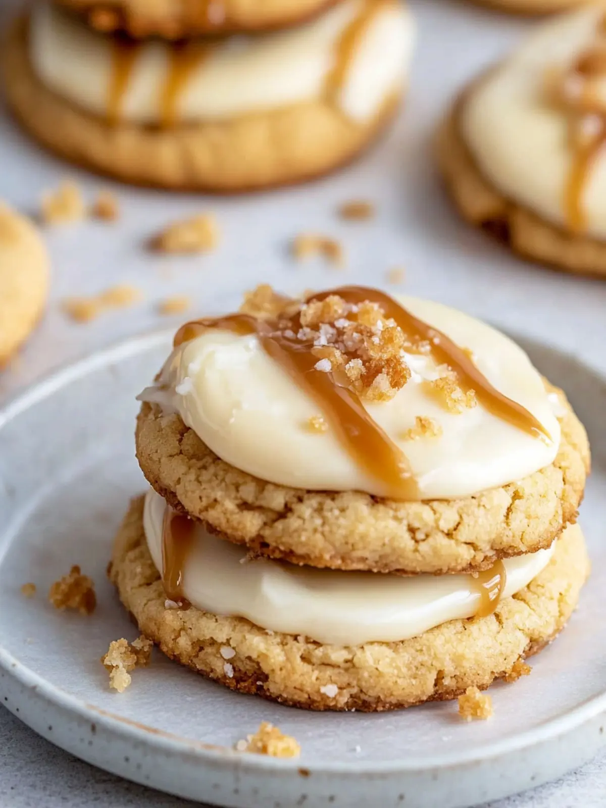 Copycat Crumbl Salted Caramel Cheesecake Cookies