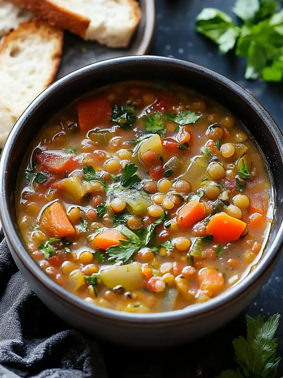 Vegan Mediterranean Lentil Vegetable Soup