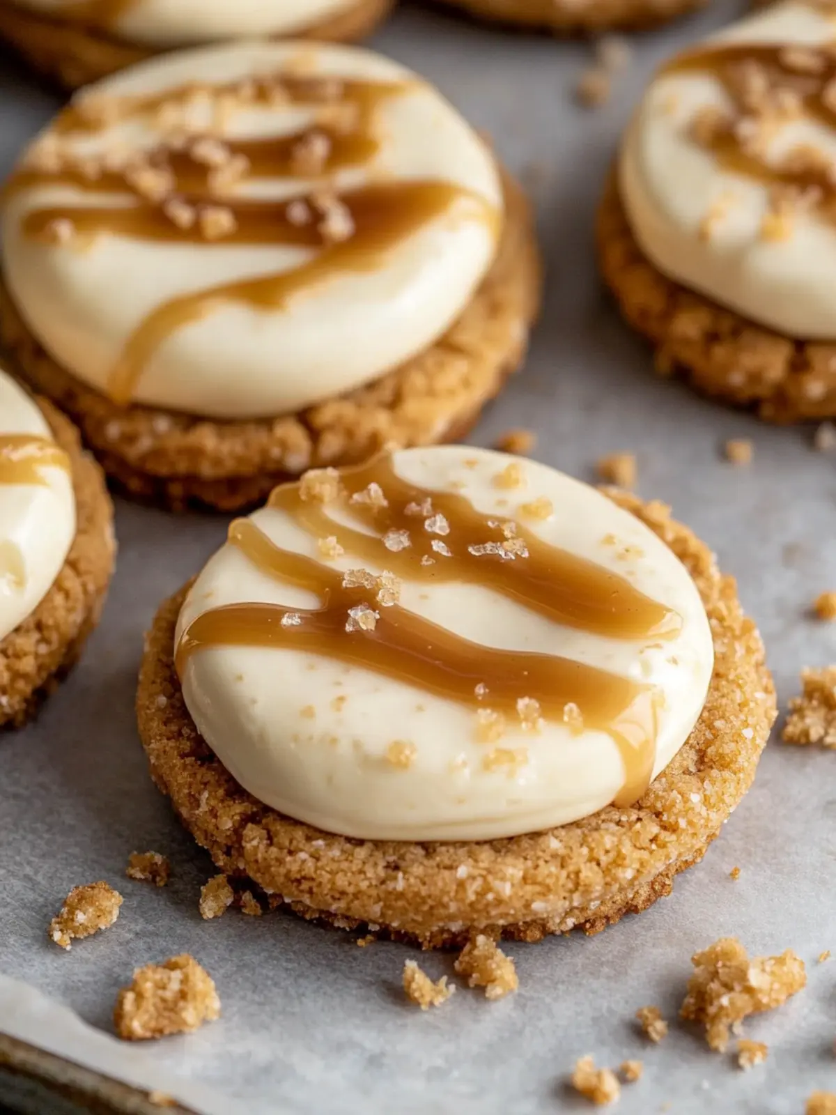 Copycat Crumbl Salted Caramel Cheesecake Cookies