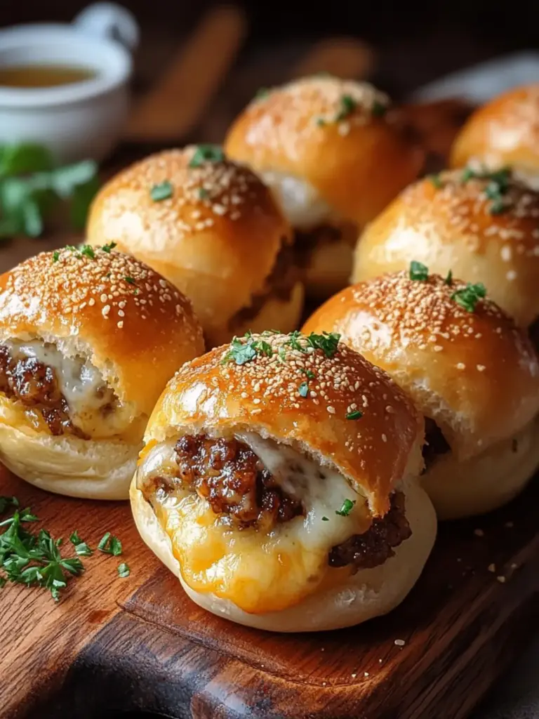 Garlic Parmesan Cheeseburger Bombs