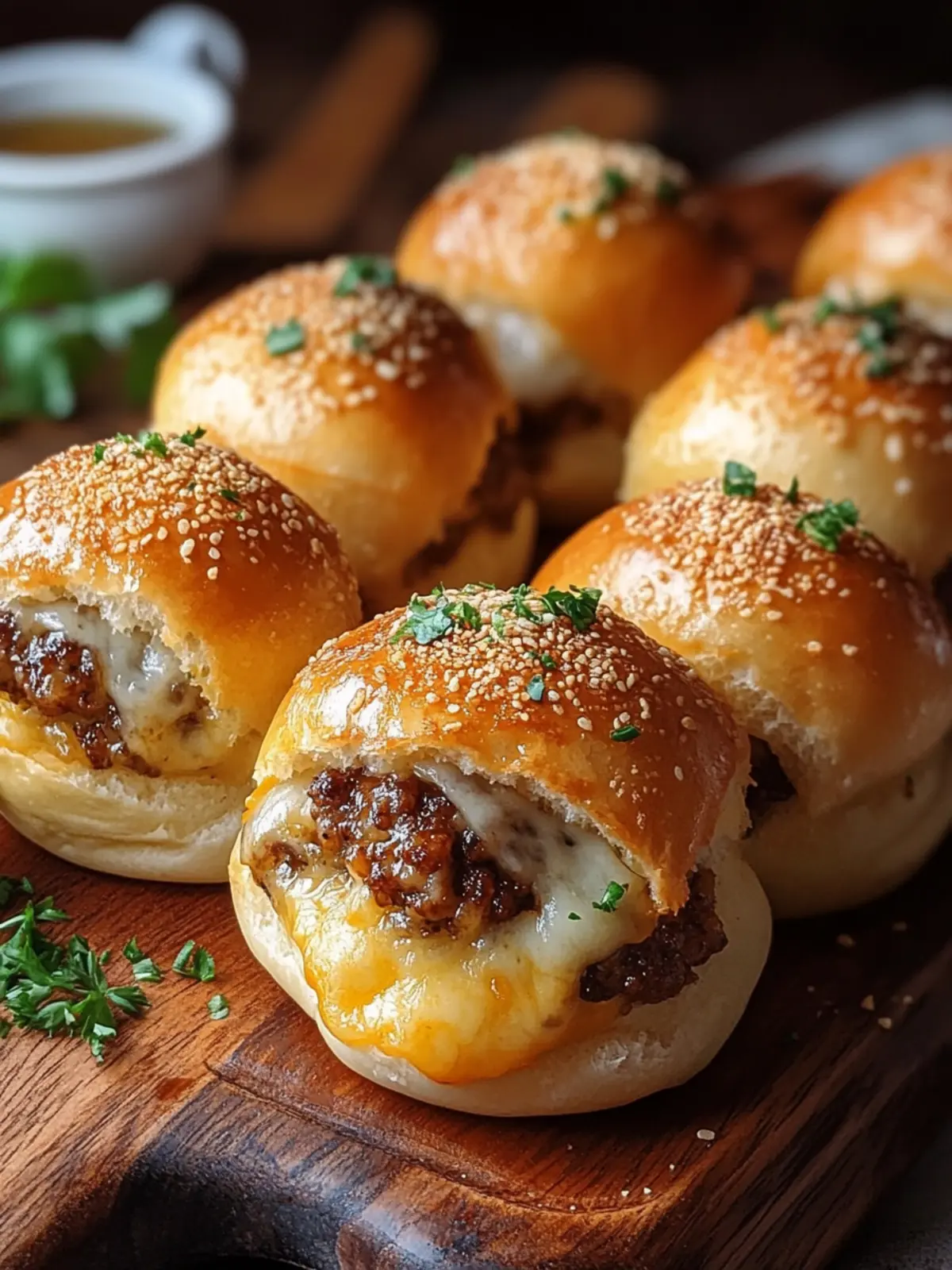 Garlic Parmesan Cheeseburger Bombs