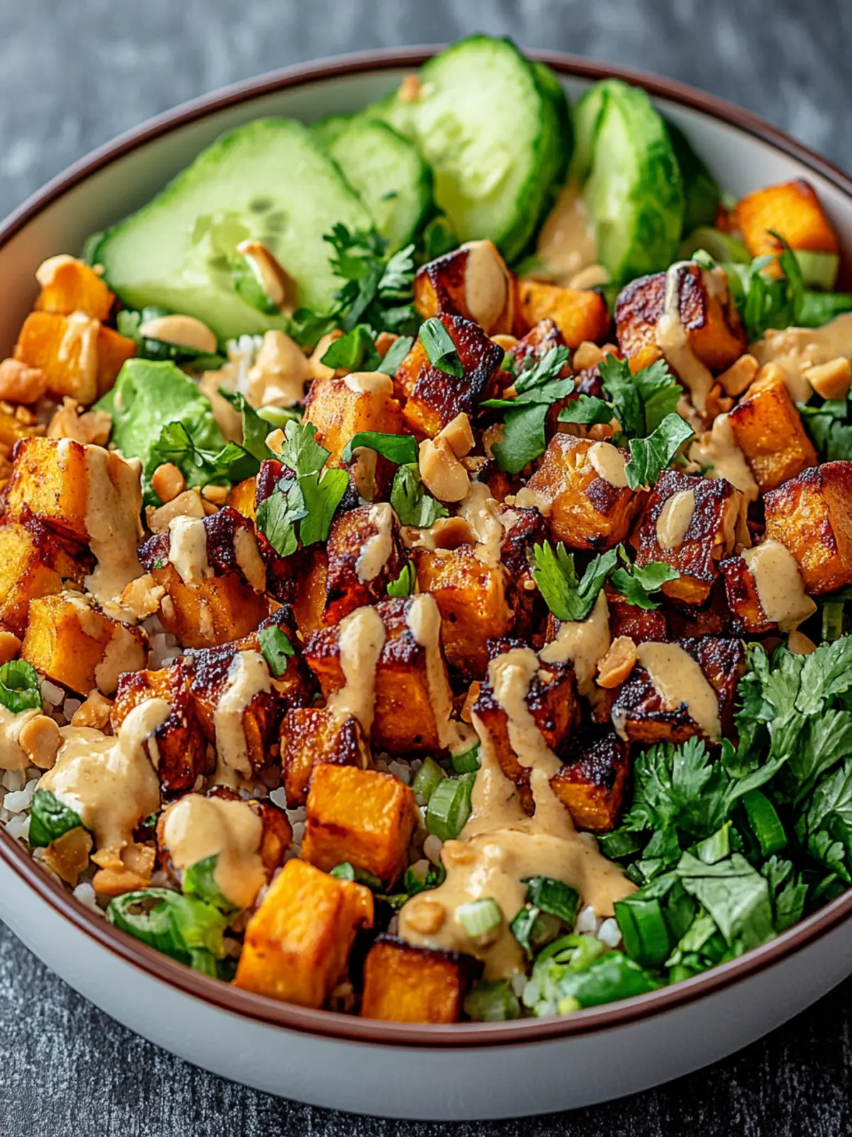 Thai Peanut Sweet Potato Buddha Bowl
