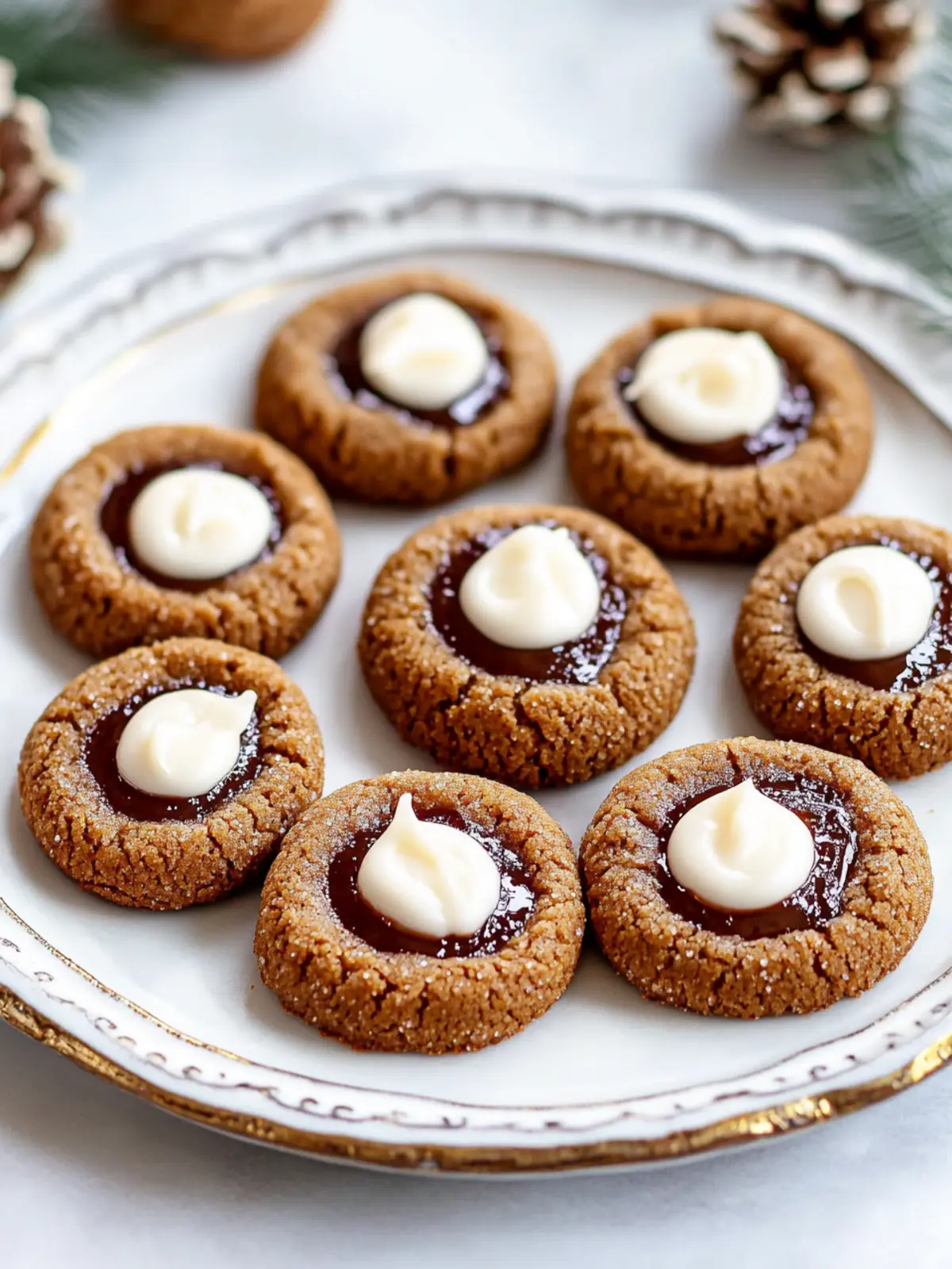 Keto Gingerbread Thumbprint Cookies