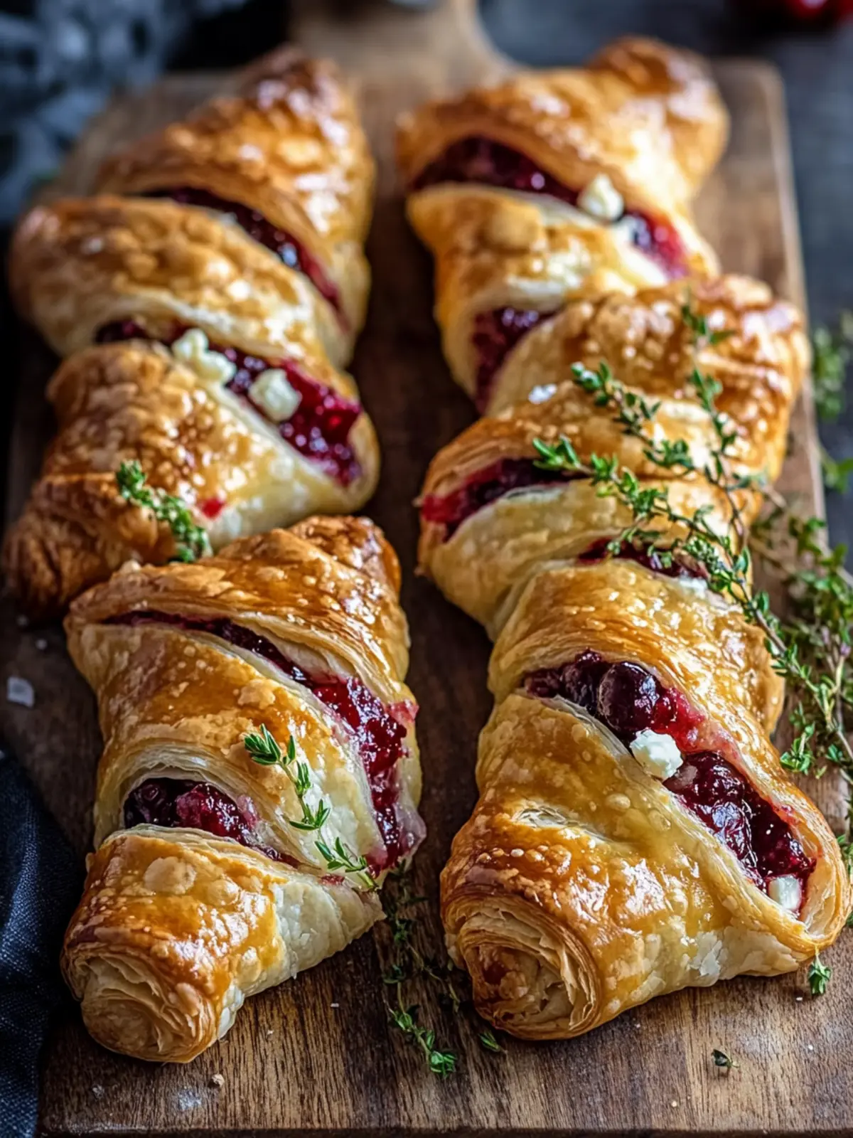 Savory Cranberry Brie & Thyme Puff Pastry Twists to Wow Guests 3 Cranberry Brie & Thyme Puff Pastry Twists