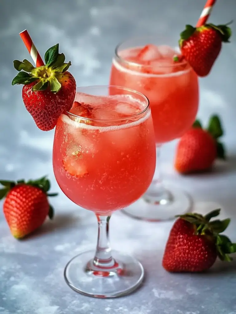 Fresh Strawberry Non Alcoholic Valentine's Day Mocktail