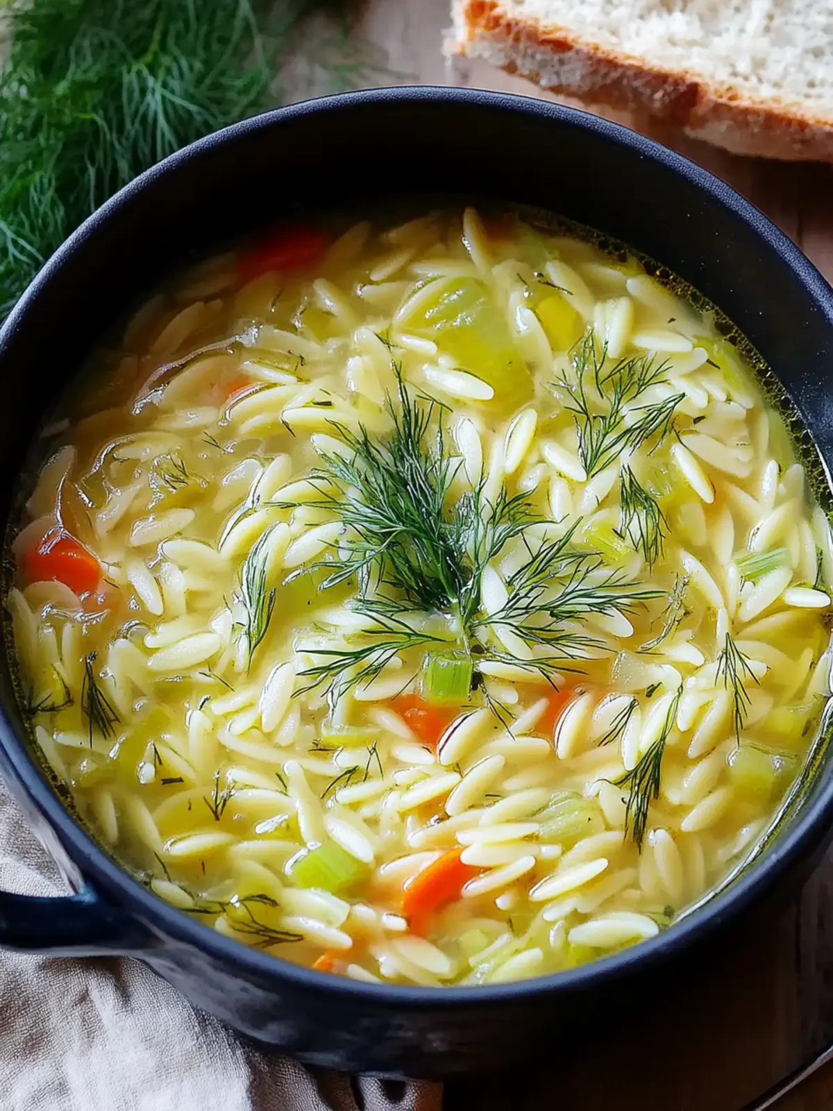 Irresistible Orzo, Leek And Dill Soup