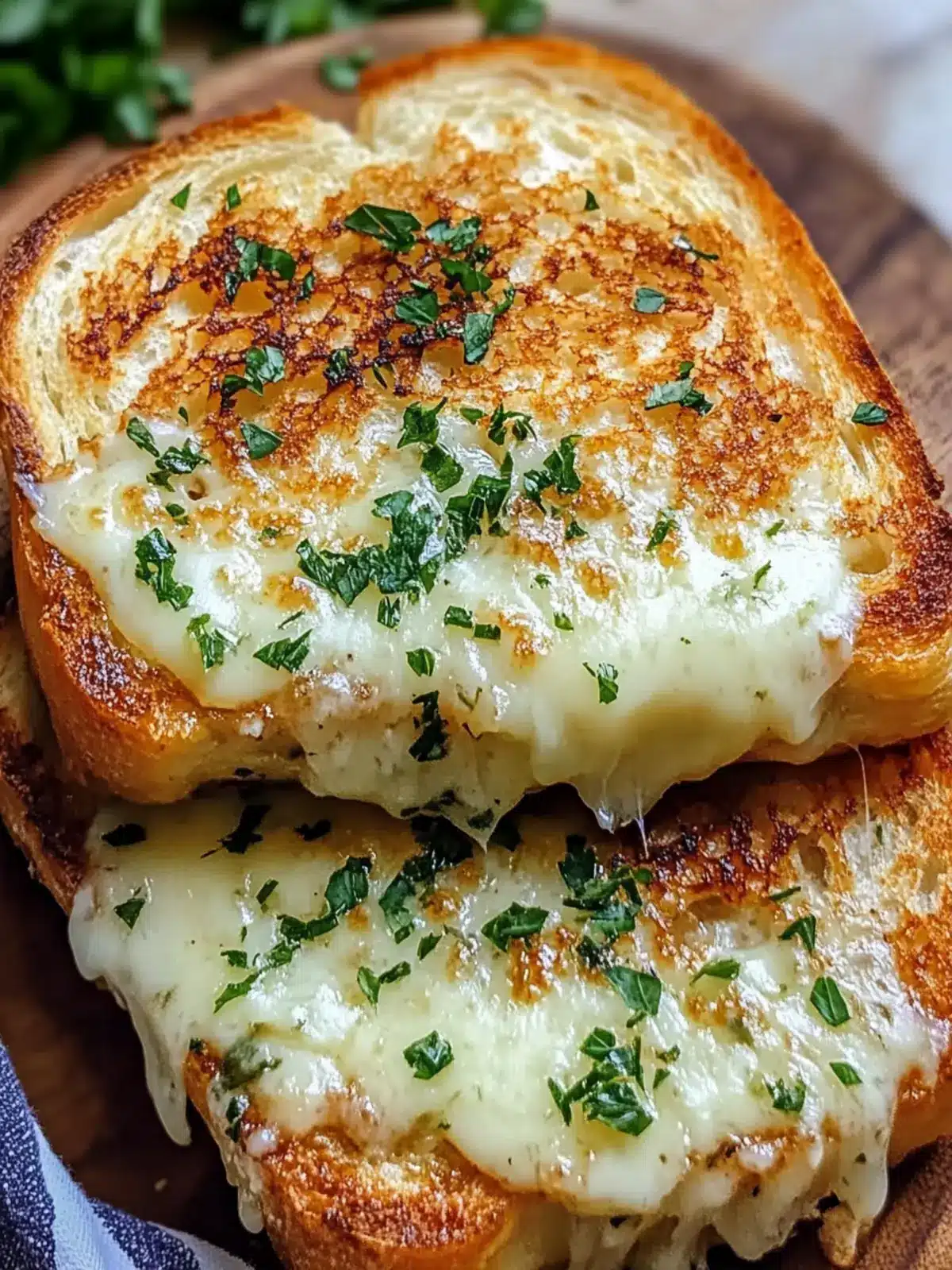 Garlic Bread Grilled Cheese