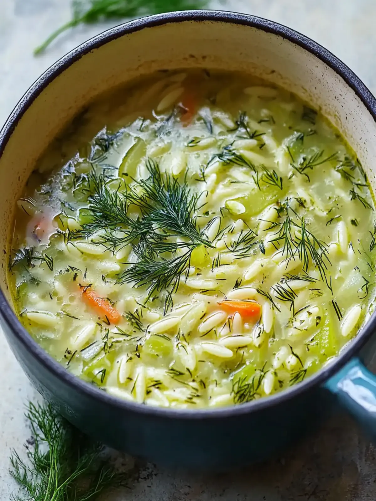 Irresistible Orzo, Leek And Dill Soup