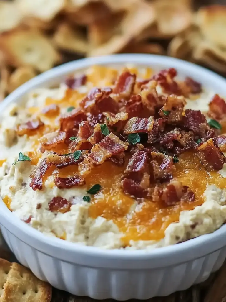 Savory Maple Bourbon Bacon Dip with Cheddar
