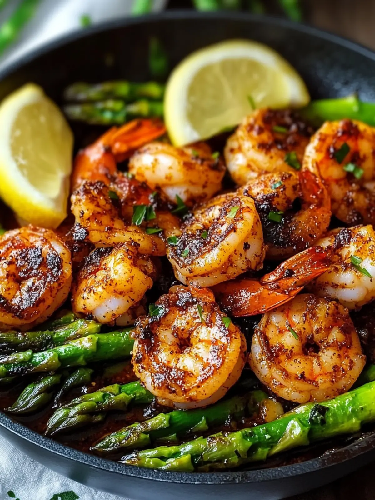 Blackened Shrimp and Asparagus Skillet