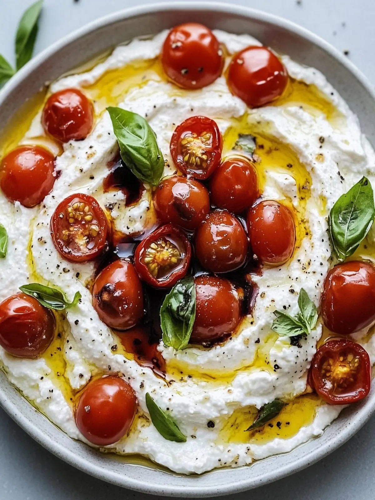 Fool-Proof Whipped Feta Dip with Mind-Blowing Burst Cherry Tomatoes