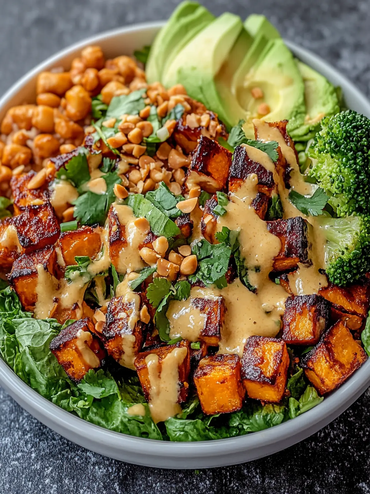 Thai Peanut Sweet Potato Buddha Bowl