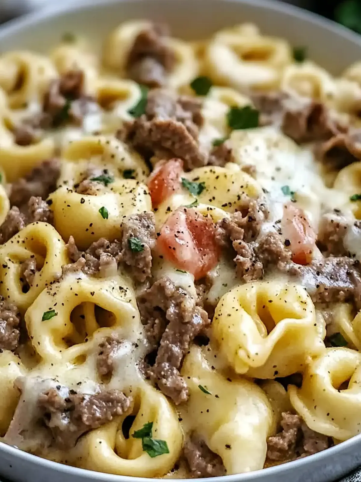Crock Pot Cheesesteak Tortellini