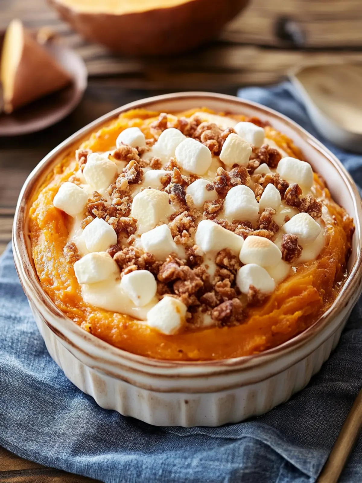 Sweet Potato Casserole with Marshmallow Topping