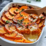 Homemade Garlic Butter Sweet Potato Bake