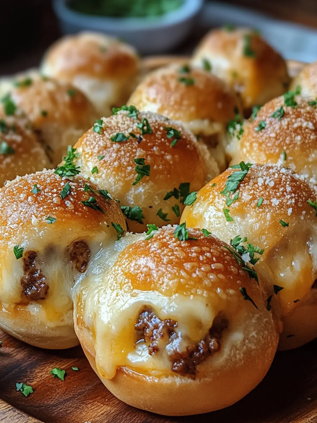 Garlic Parmesan Cheeseburger Bombs