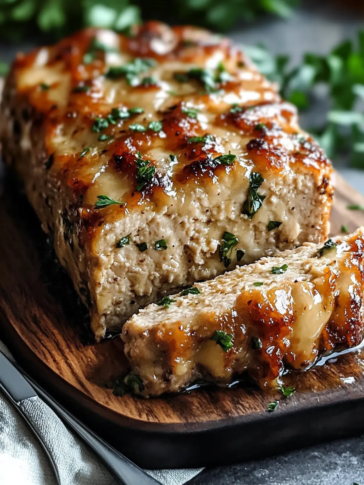 Juicy Garlic Parmesan Chicken Meatloaf