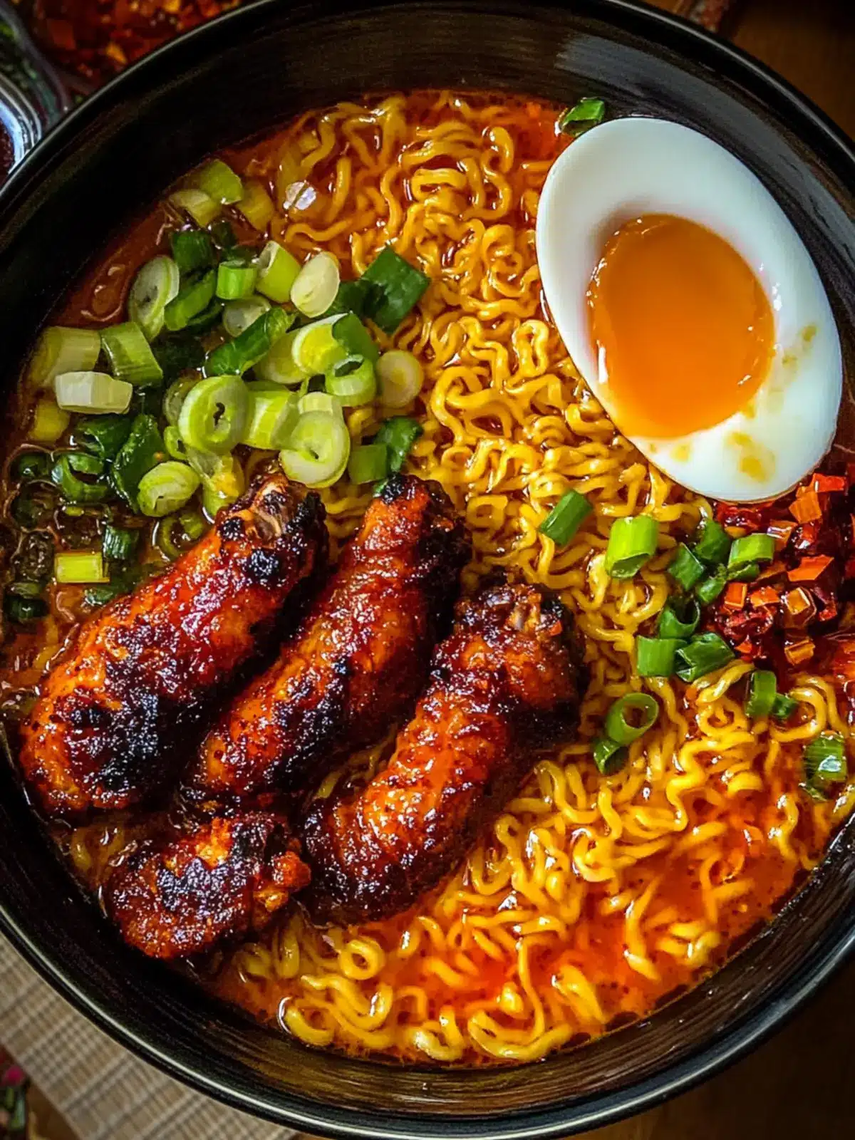 Spicy Chicken Wing Ramen Bowl in 45 mins