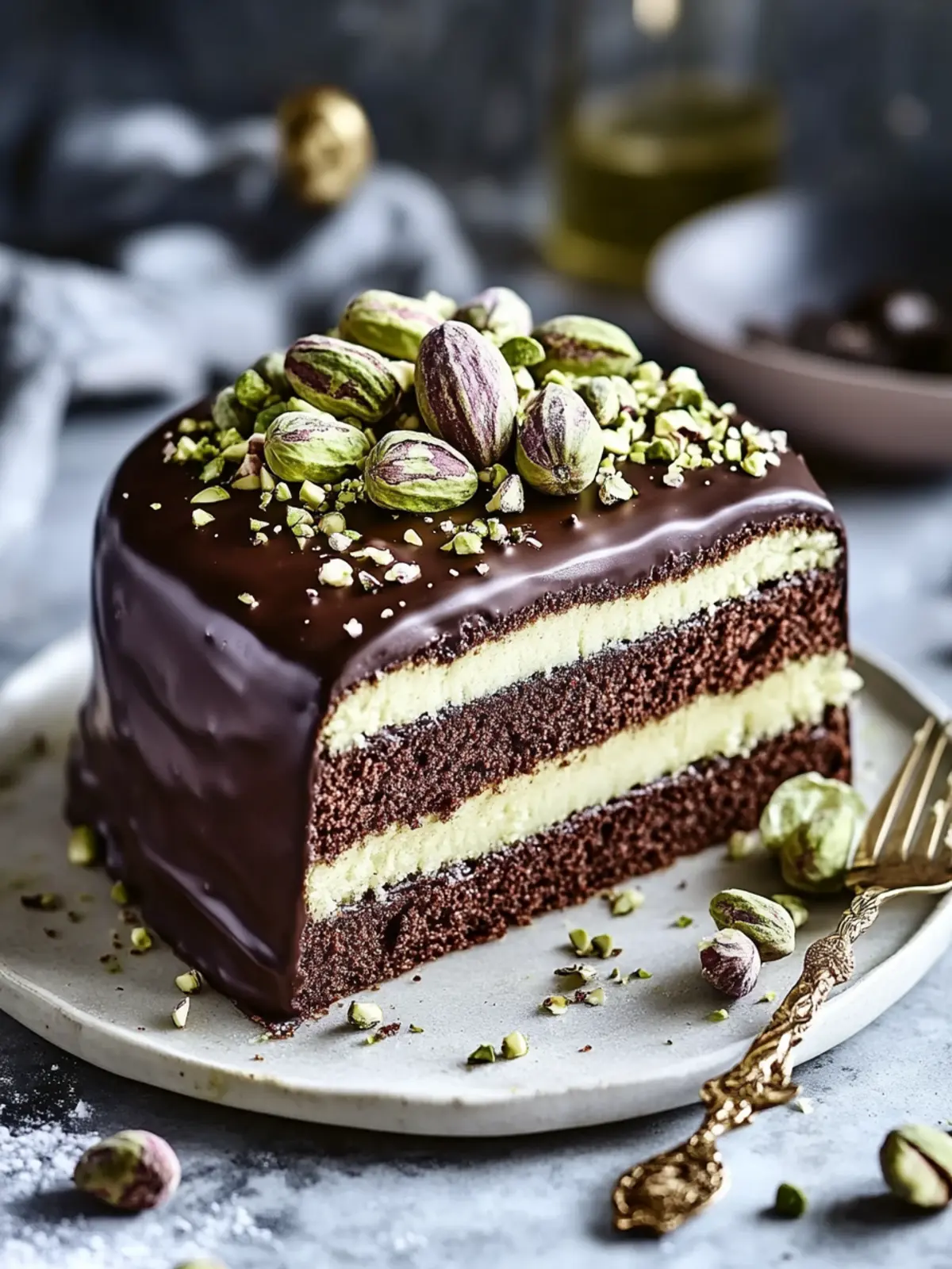 Dubai Chocolate Pistachio Bar Cake