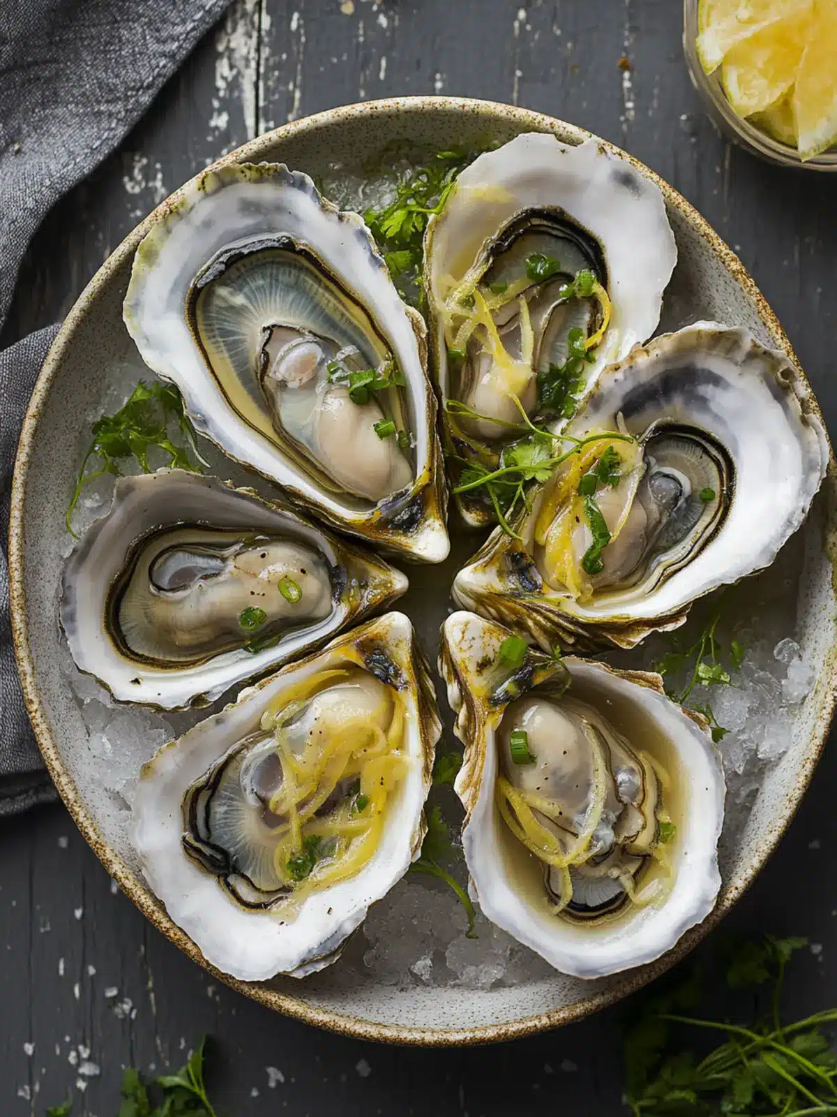 Steamed Oysters with Ginger and Shallots