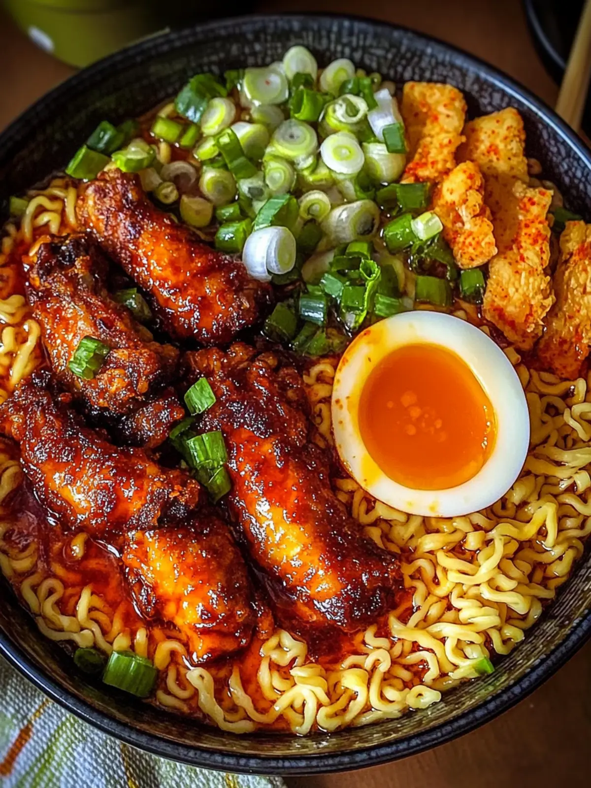 Spicy Chicken Wing Ramen Bowl in 45 mins