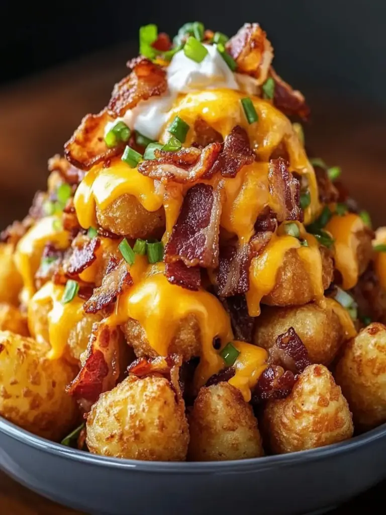 Bacon Cheeseburger Tater Tot Cones