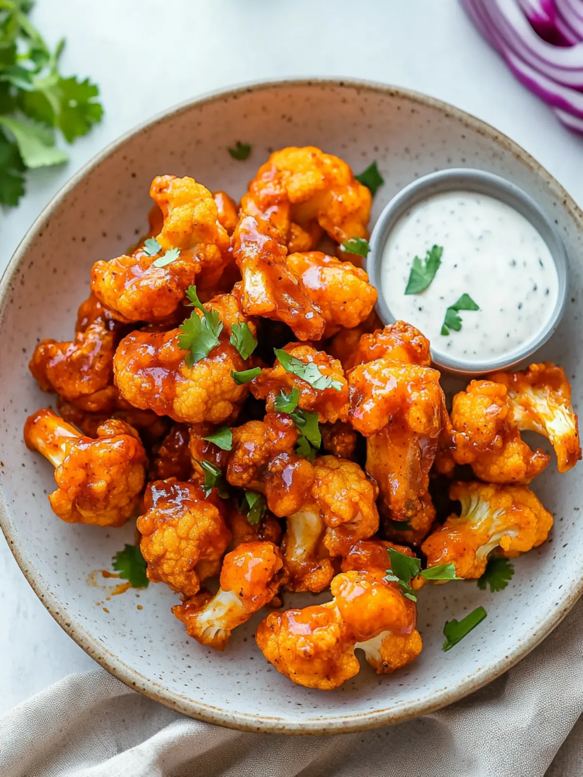 Sweet Spicy Air Fryer Cauliflower Wings with Honey Sriracha 3 Air Fryer Cauliflower Wings with Honey Sriracha