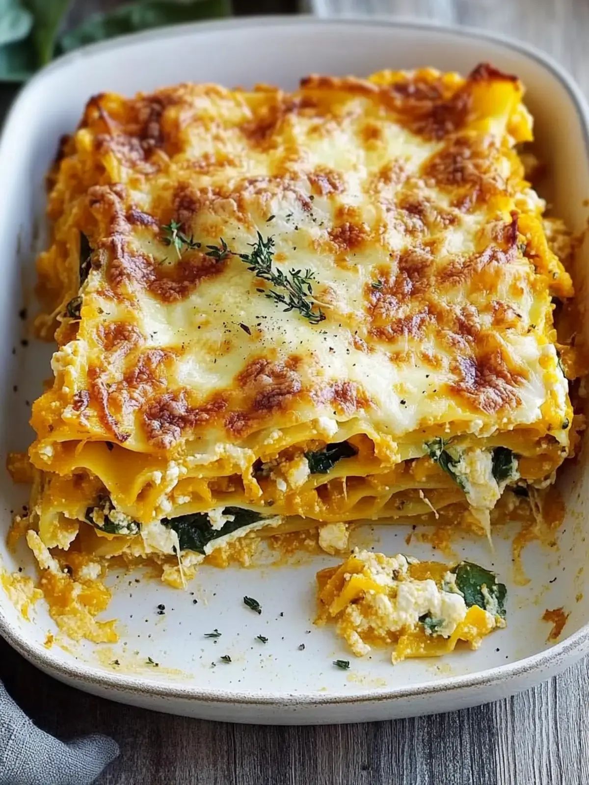 Butternut Squash And Spinach Lasagna