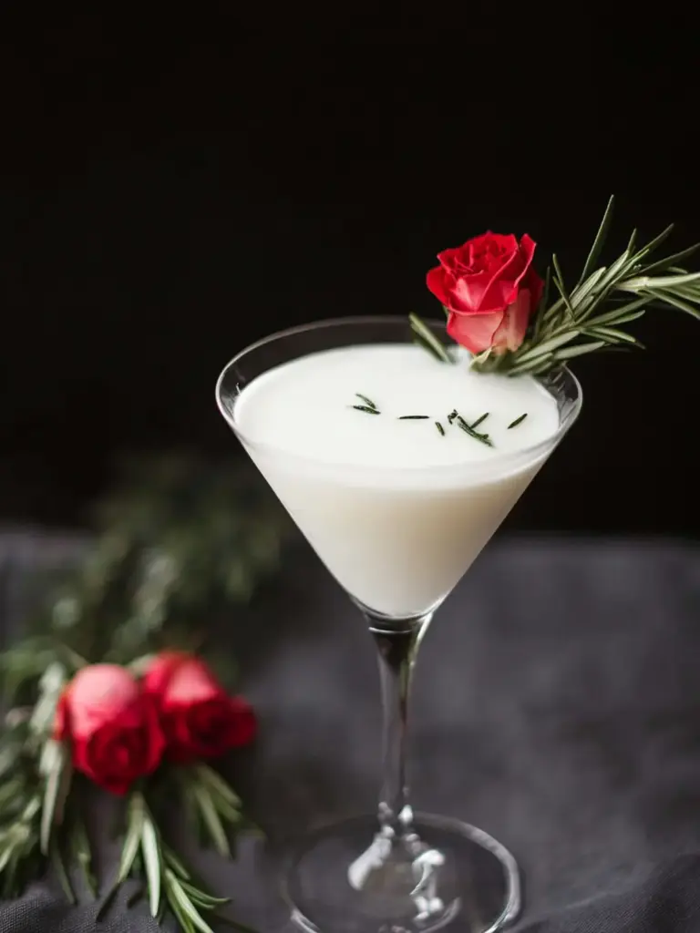 White Rosemary Rose Coconut Cocktail