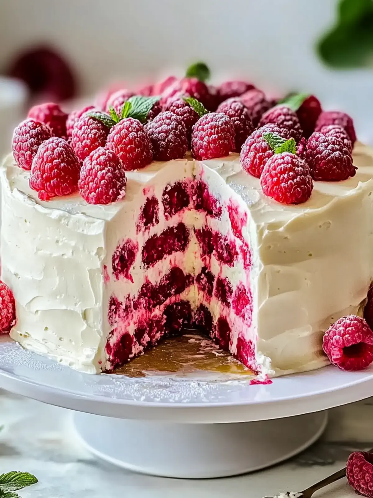 White Chocolate Raspberry Dream Cake