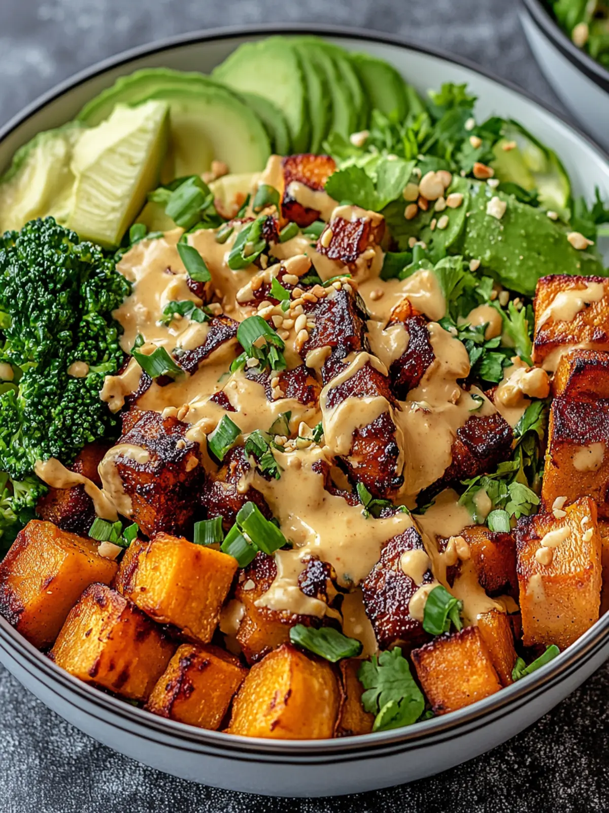 Thai Peanut Sweet Potato Buddha Bowl