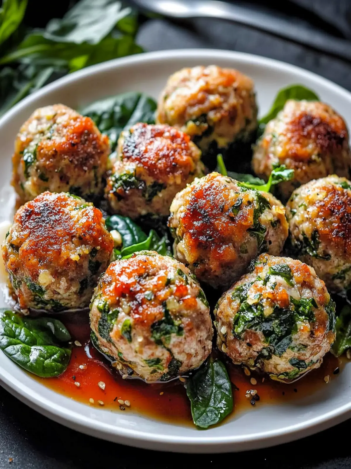 Spinach Garlic Meatballs