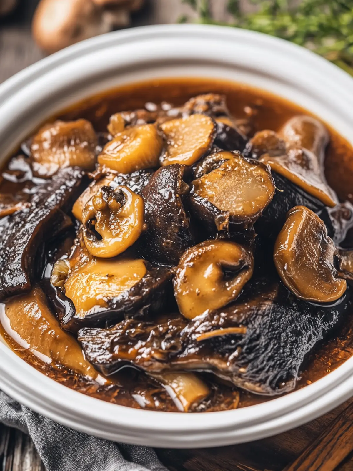Braised Sea Cucumber with Mushrooms