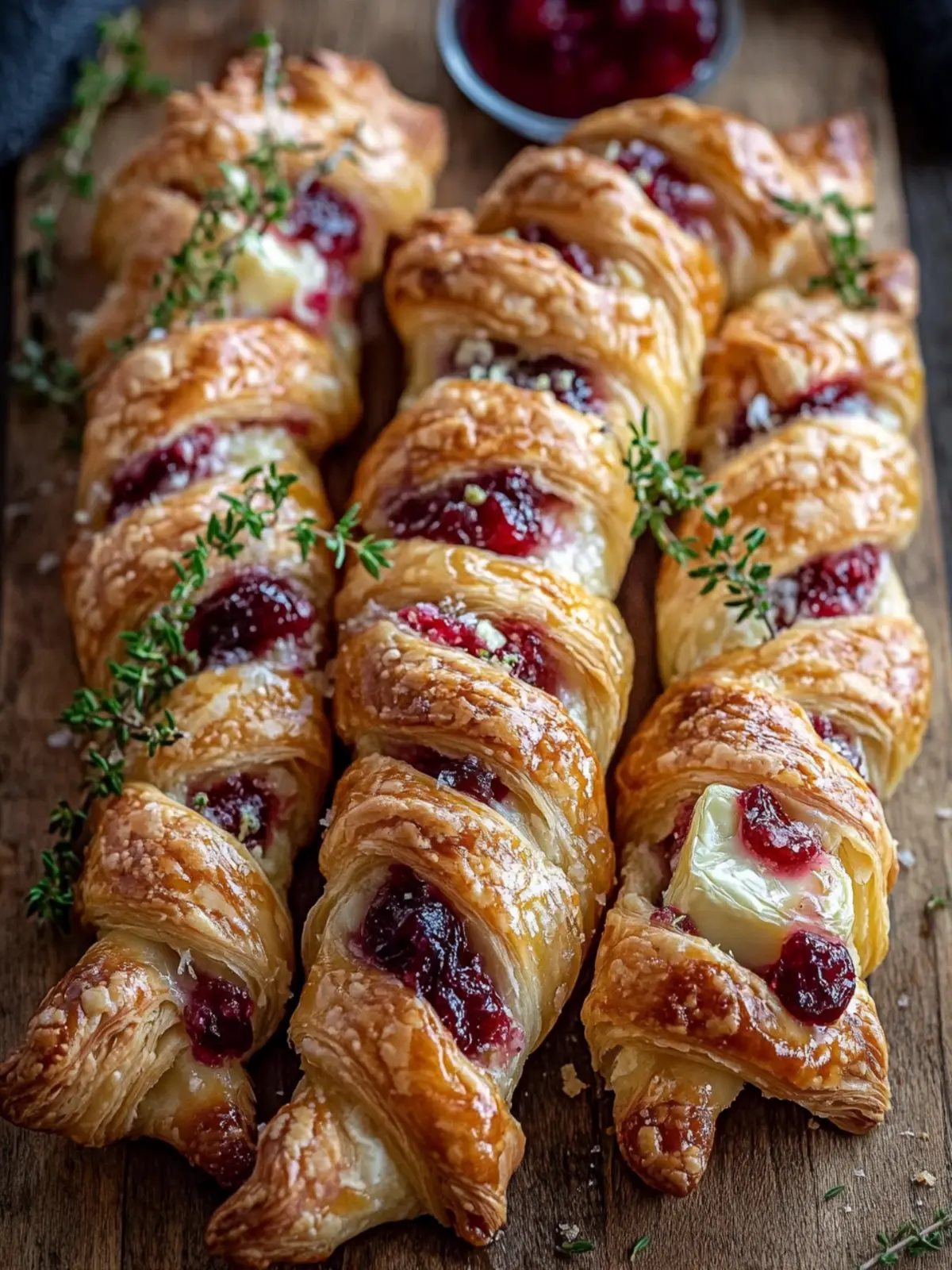 Savory Cranberry Brie & Thyme Puff Pastry Twists to Wow Guests 5 Cranberry Brie & Thyme Puff Pastry Twists
