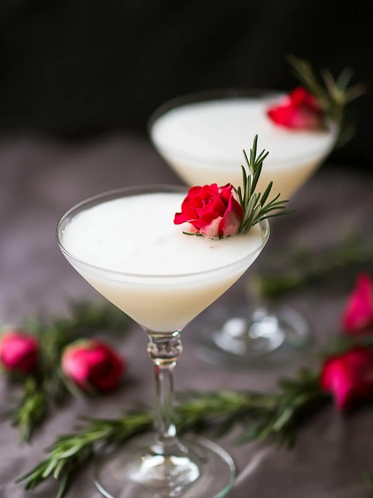 White Rosemary Rose Coconut Cocktail