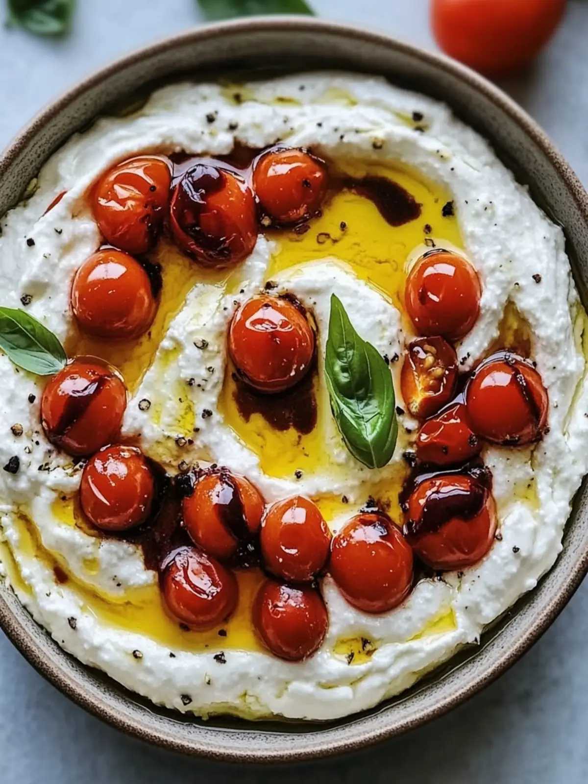 Fool-Proof Whipped Feta Dip with Mind-Blowing Burst Cherry Tomatoes